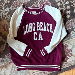 Long Beach CA Maroon and White Women's Sweater